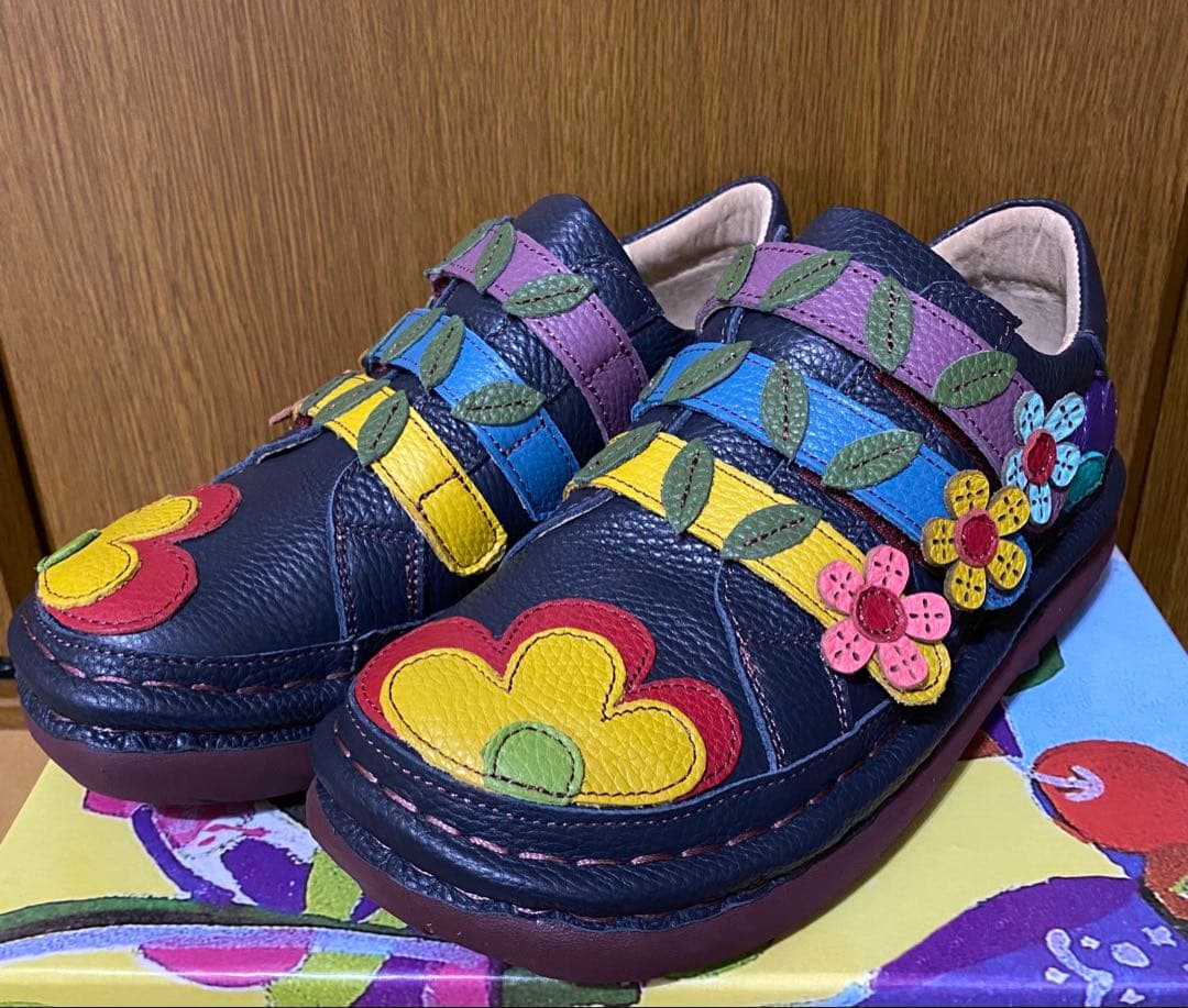 未使用　estacion エスタシオン　お花モチーフシューズ
