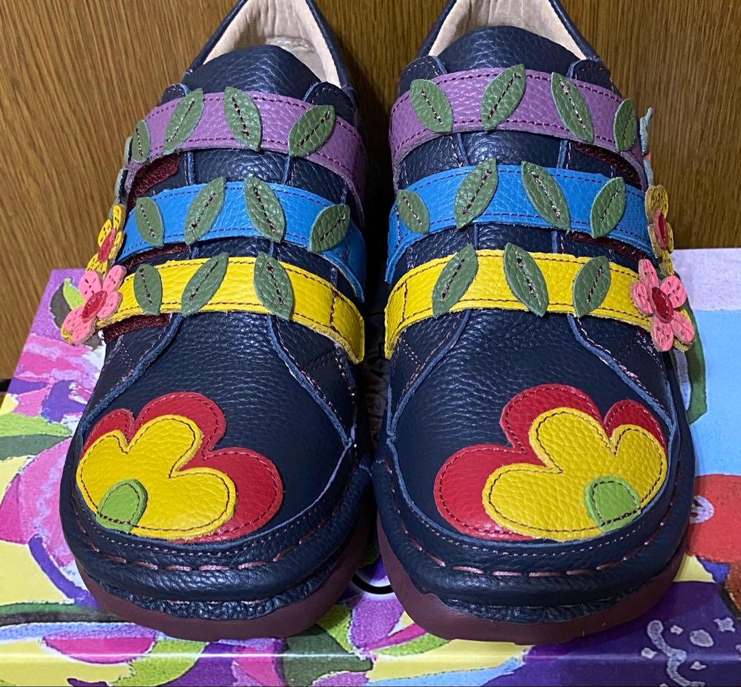 未使用　estacion エスタシオン　お花モチーフシューズ