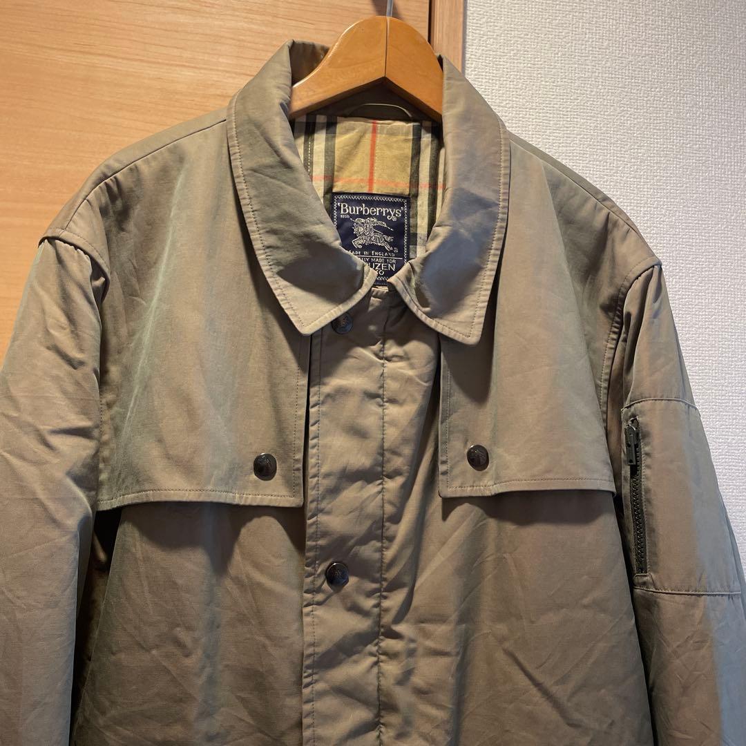 80's90's英国製別注【バーバリー×マルゼン】玉虫色ハーフコートカバーオール