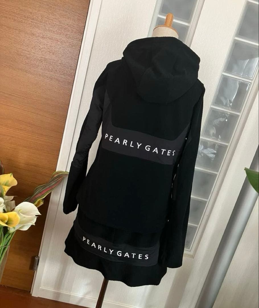 パーリーゲイツ　フーディ　スカート　セットアップ　黒　撥水防風　サイズ2