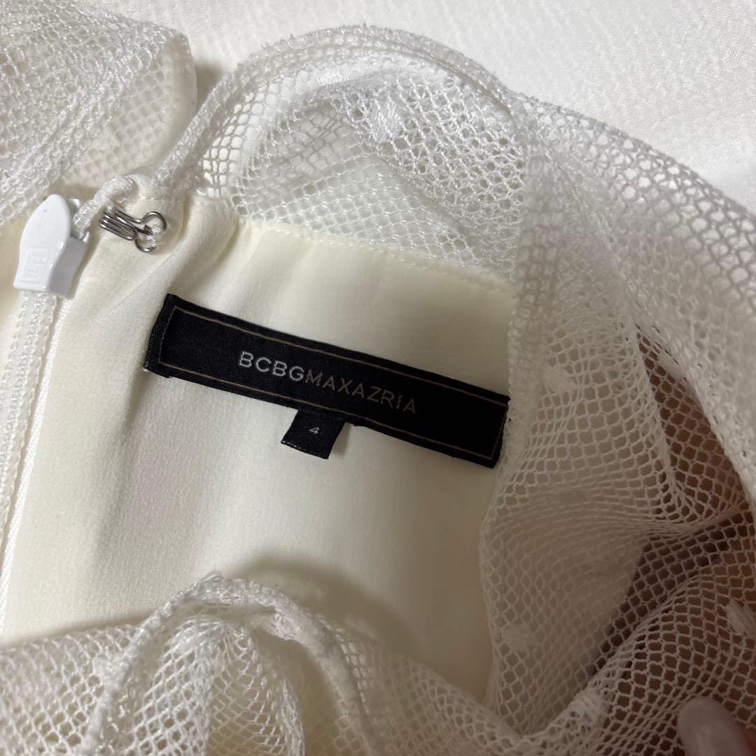 チャッピー様BCBGMAXAZRIA ミニ　ドレス　ワンピース　ドット　ホワイト