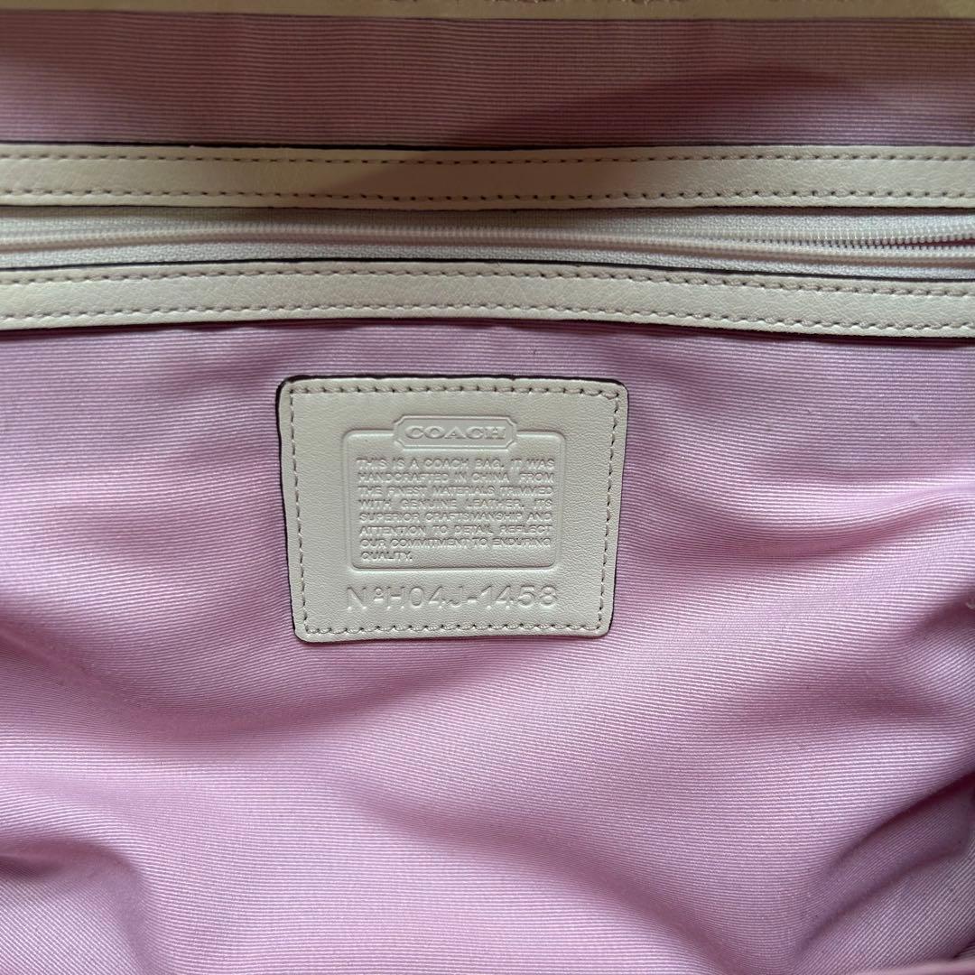美品 coach シグネチャー SOHO ピンク ハンドバッグ フラップ