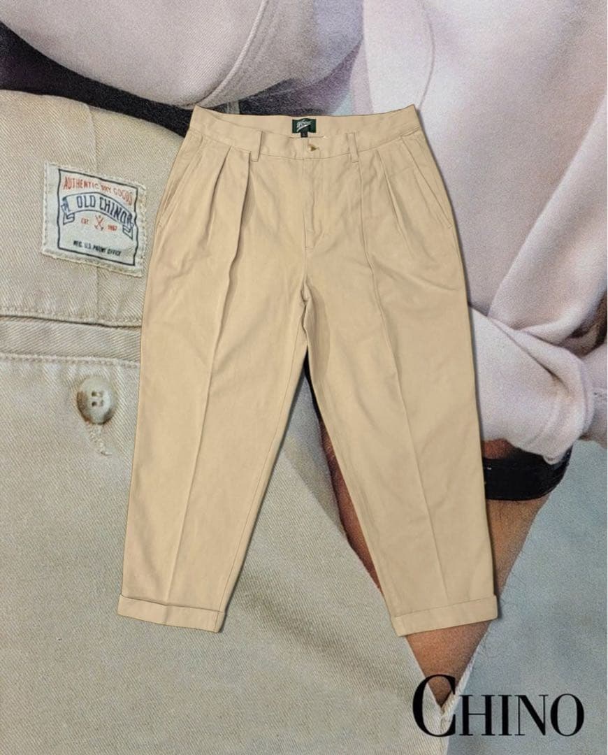 パンツ WOODBLOCK 2TUCK CHINO TROUSERS