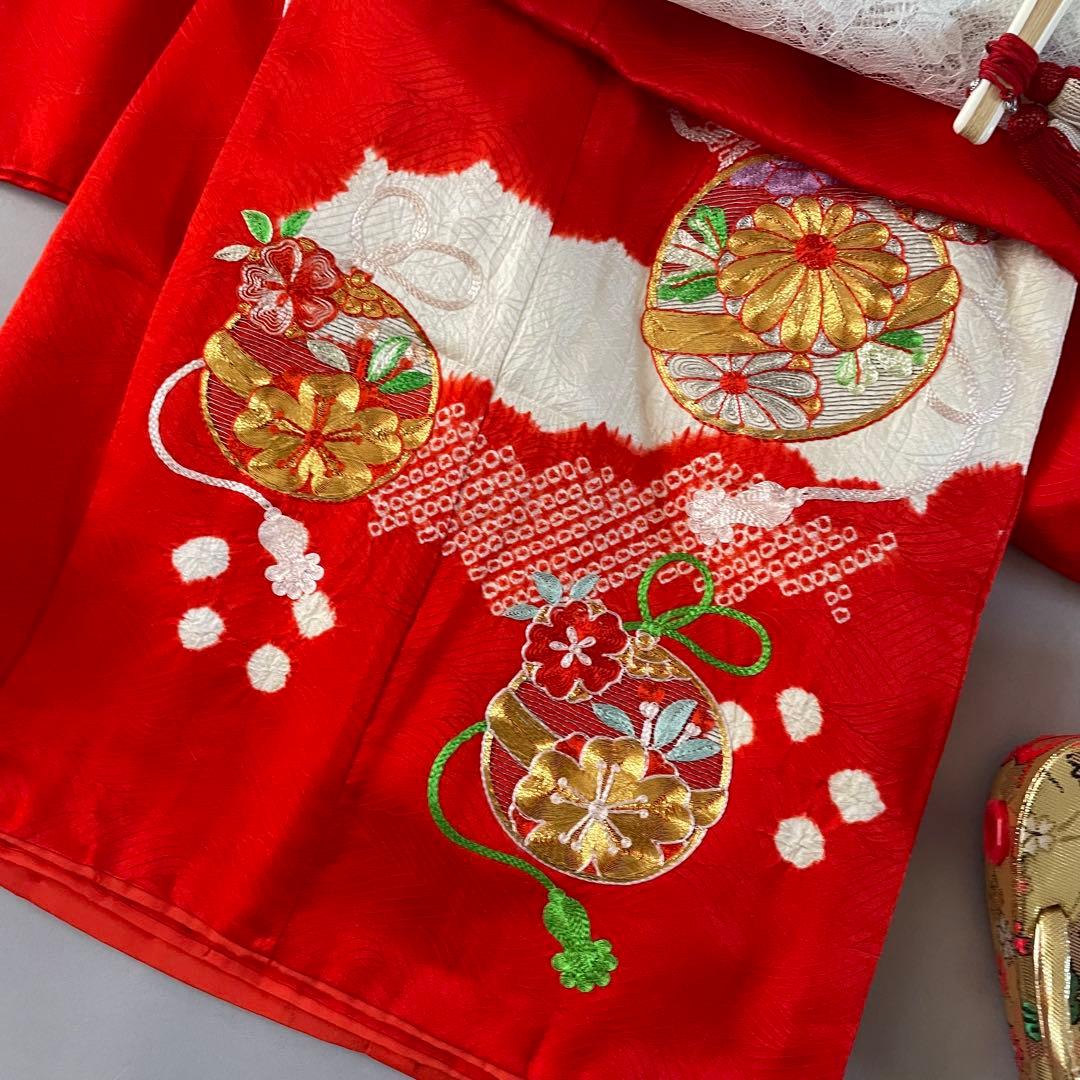 七五三　3歳　正絹お着物セット