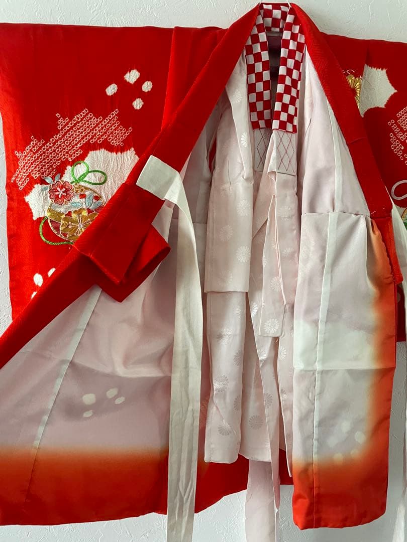 七五三　3歳　正絹お着物セット