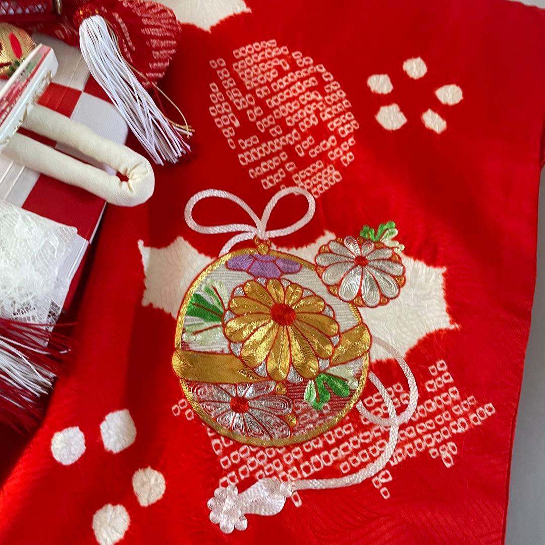 七五三　3歳　正絹お着物セット