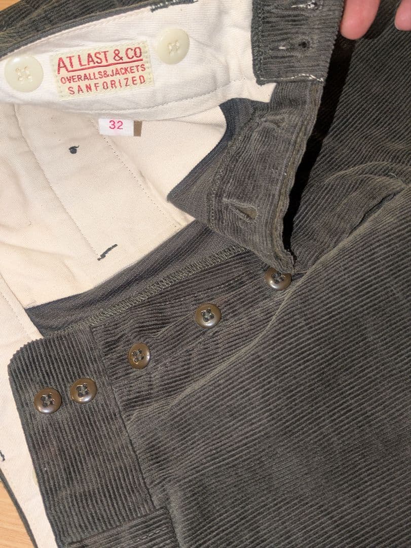 アットラスト ATLAST&CO コーデュロイパンツ 緑 32 Lot.540