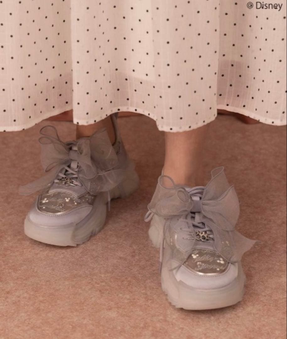 新品未使用　RANDA 【Mickey＆Minnie】シアーデザインスニーカー