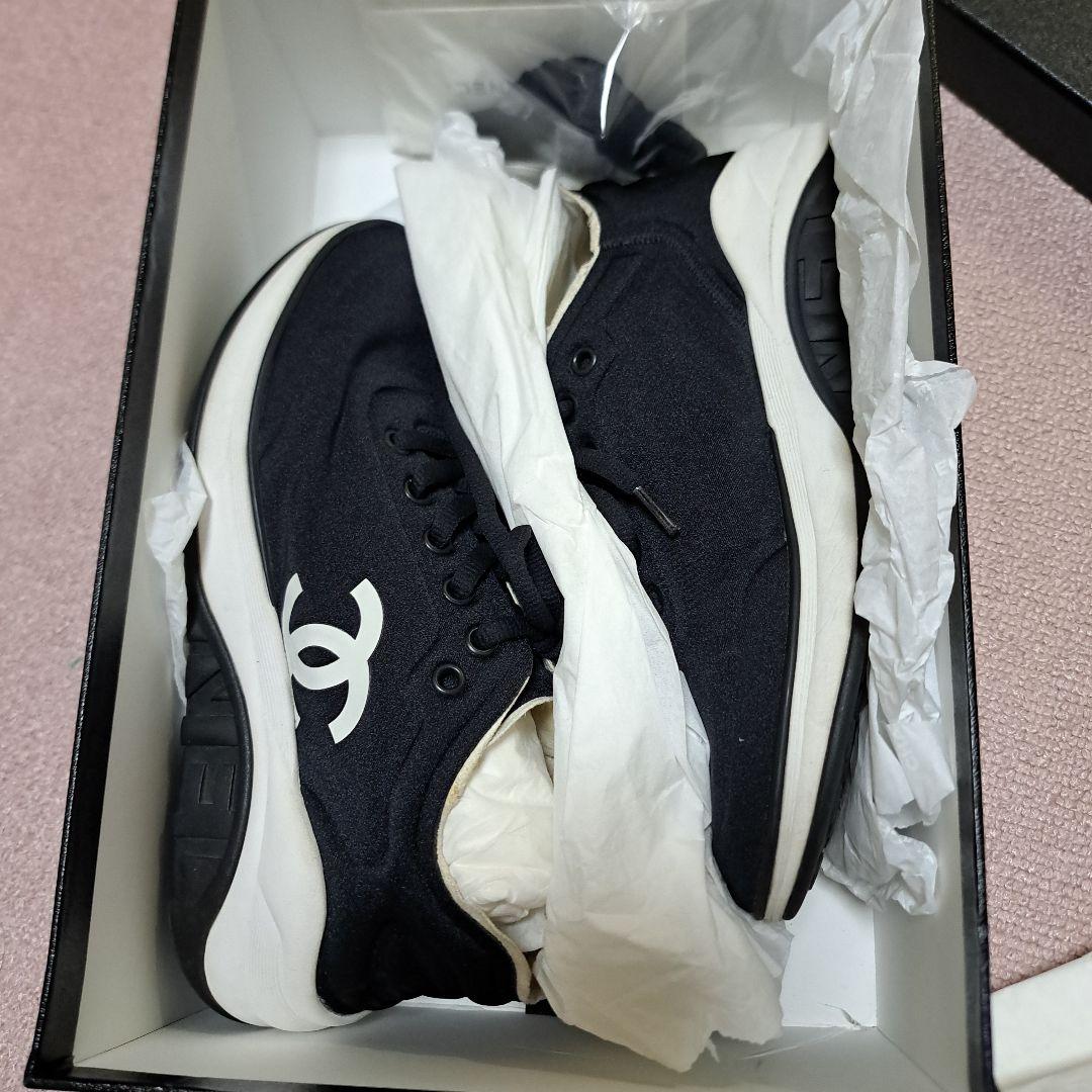 CHANEL ココマーク ファブリックスニーカー 23.5cm G34763