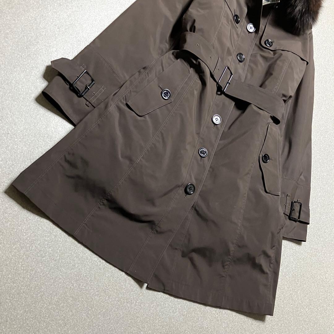 希少✨バーバリーロンドン 46 ファー付きトレンチコート メガチェック 5way