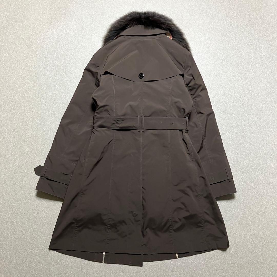 希少✨バーバリーロンドン 46 ファー付きトレンチコート メガチェック 5way