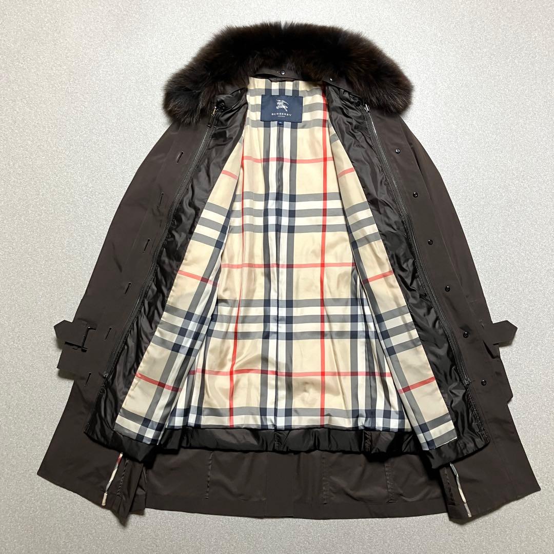 希少✨バーバリーロンドン 46 ファー付きトレンチコート メガチェック 5way