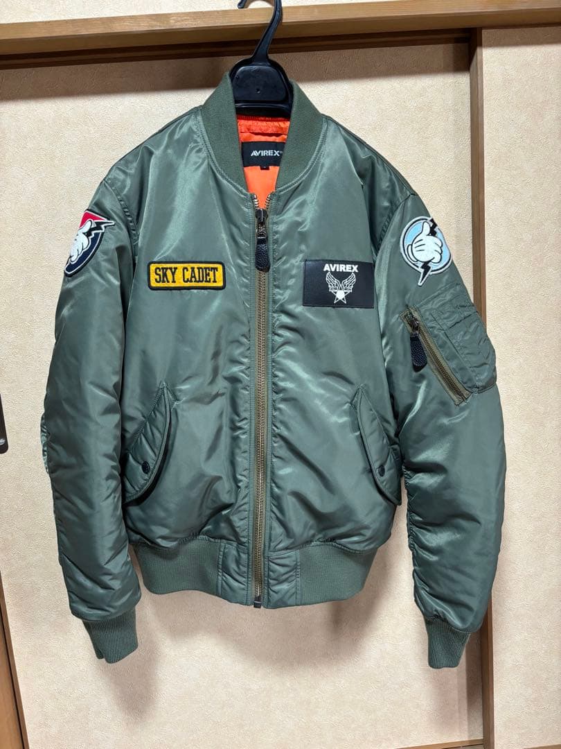 ミッキーマウス　ma-1 avirex ミッキー　刺繍　パッチ　アビレックス