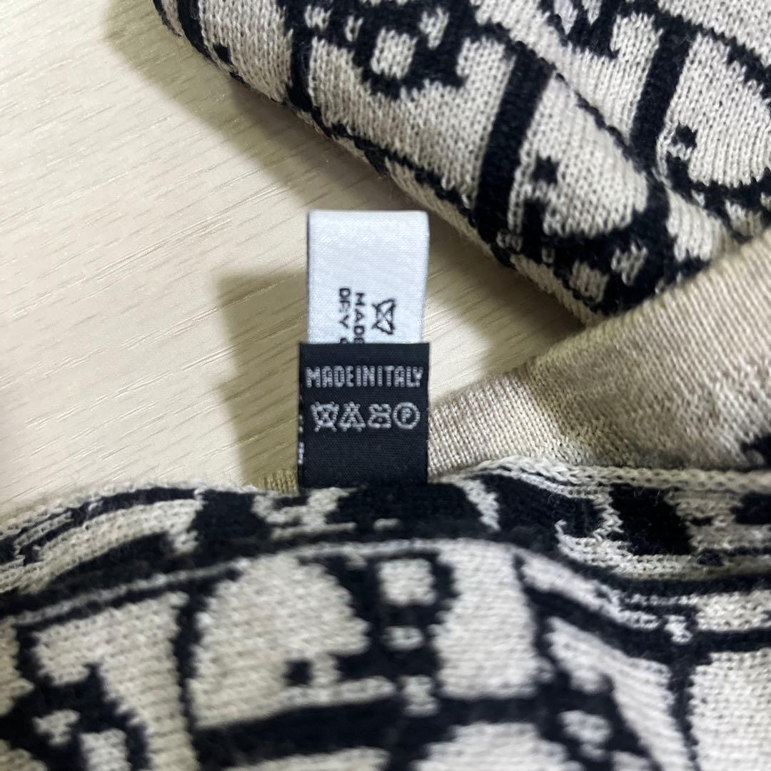 Christian Dior ニットマフラー 黒とグレー