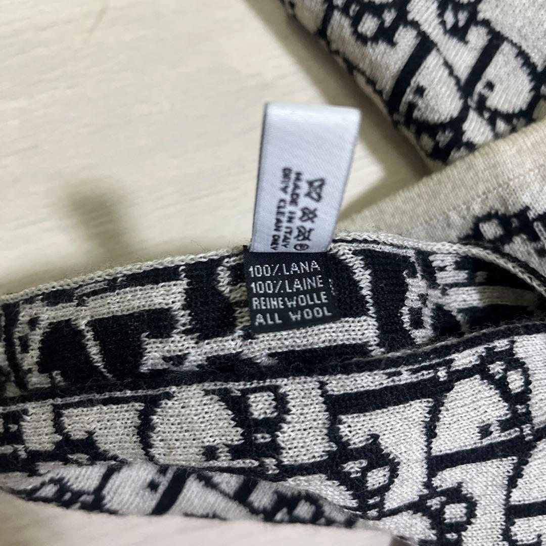 Christian Dior ニットマフラー 黒とグレー