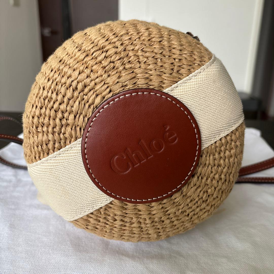 Chloé クロエ ベージュ 巾着型かごバッグ