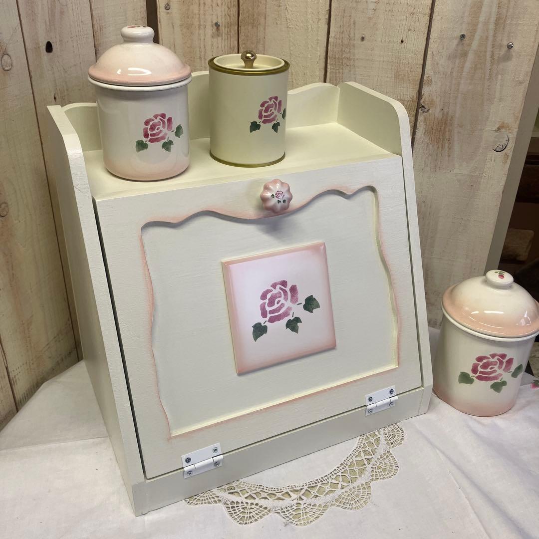 木製ブレッドケース マニーローズタイル