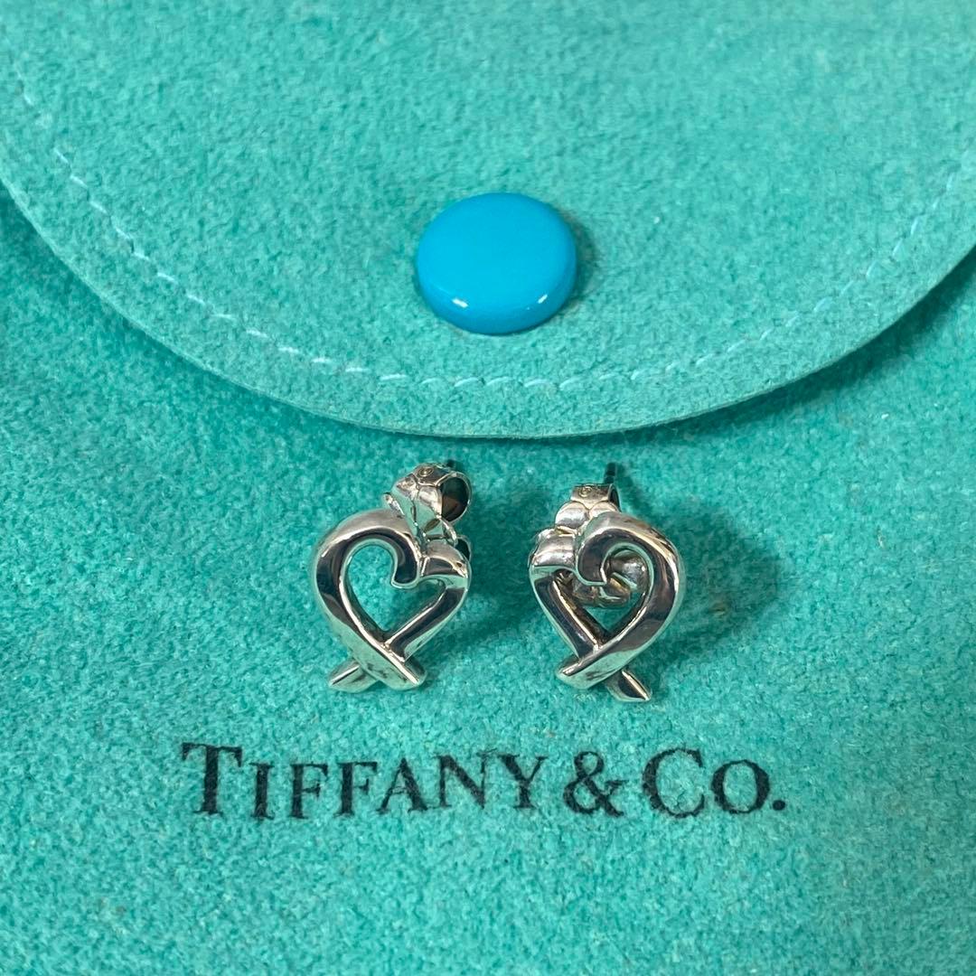 美品　Tiffany ティファニー　ピアス　シルバー　ラヴィングハート