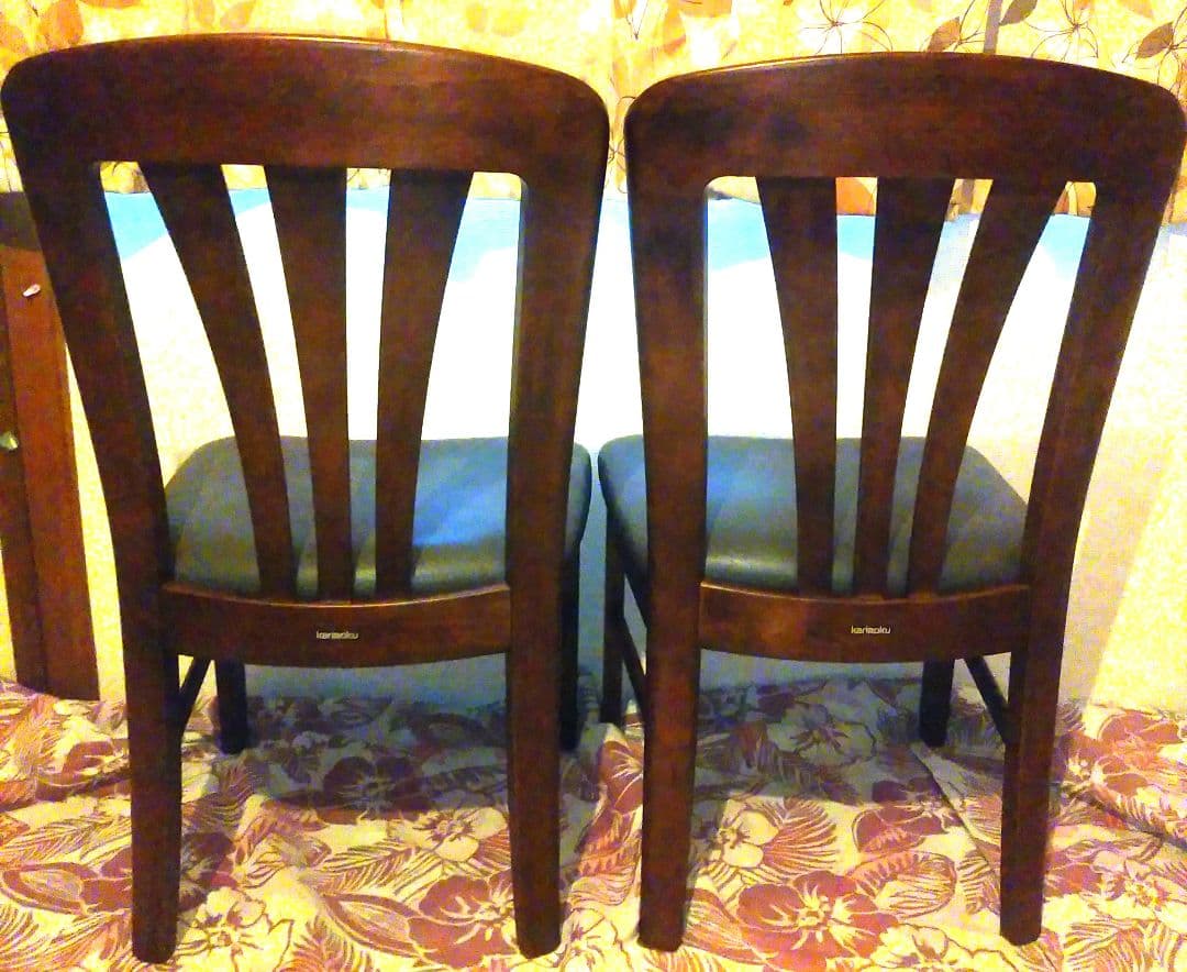美品◎【karimoku】カリモク ダイニングチェア 2脚セット 木製モダン