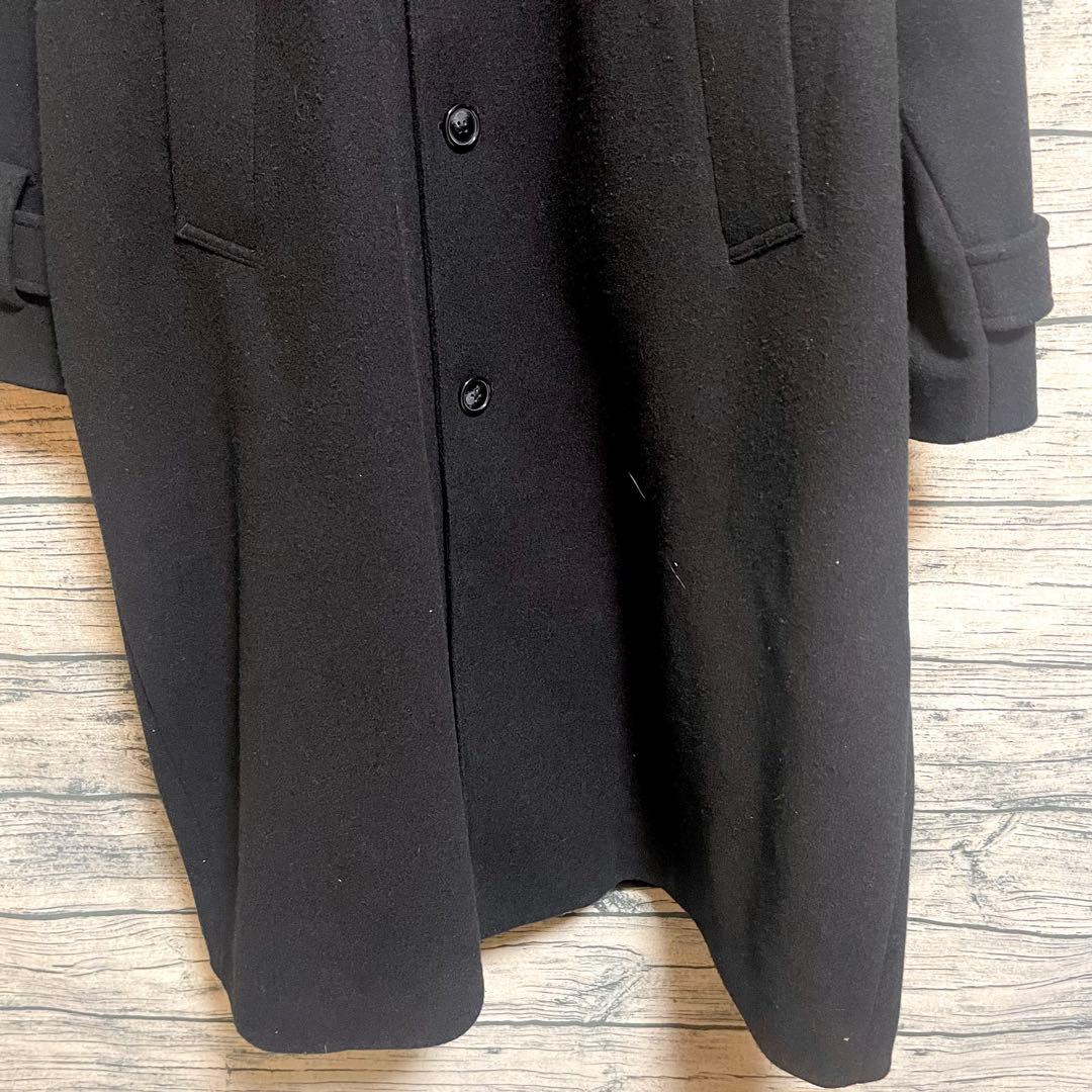 【美品】CLEL(クレイル)テックメルトンルーズステンカラーコート/ブラック/M