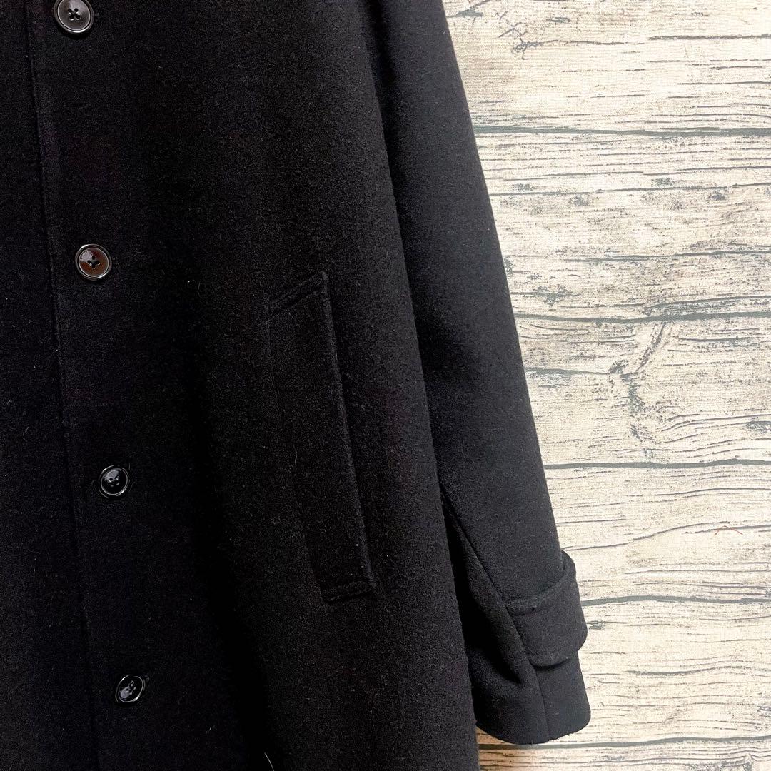 【美品】CLEL(クレイル)テックメルトンルーズステンカラーコート/ブラック/M