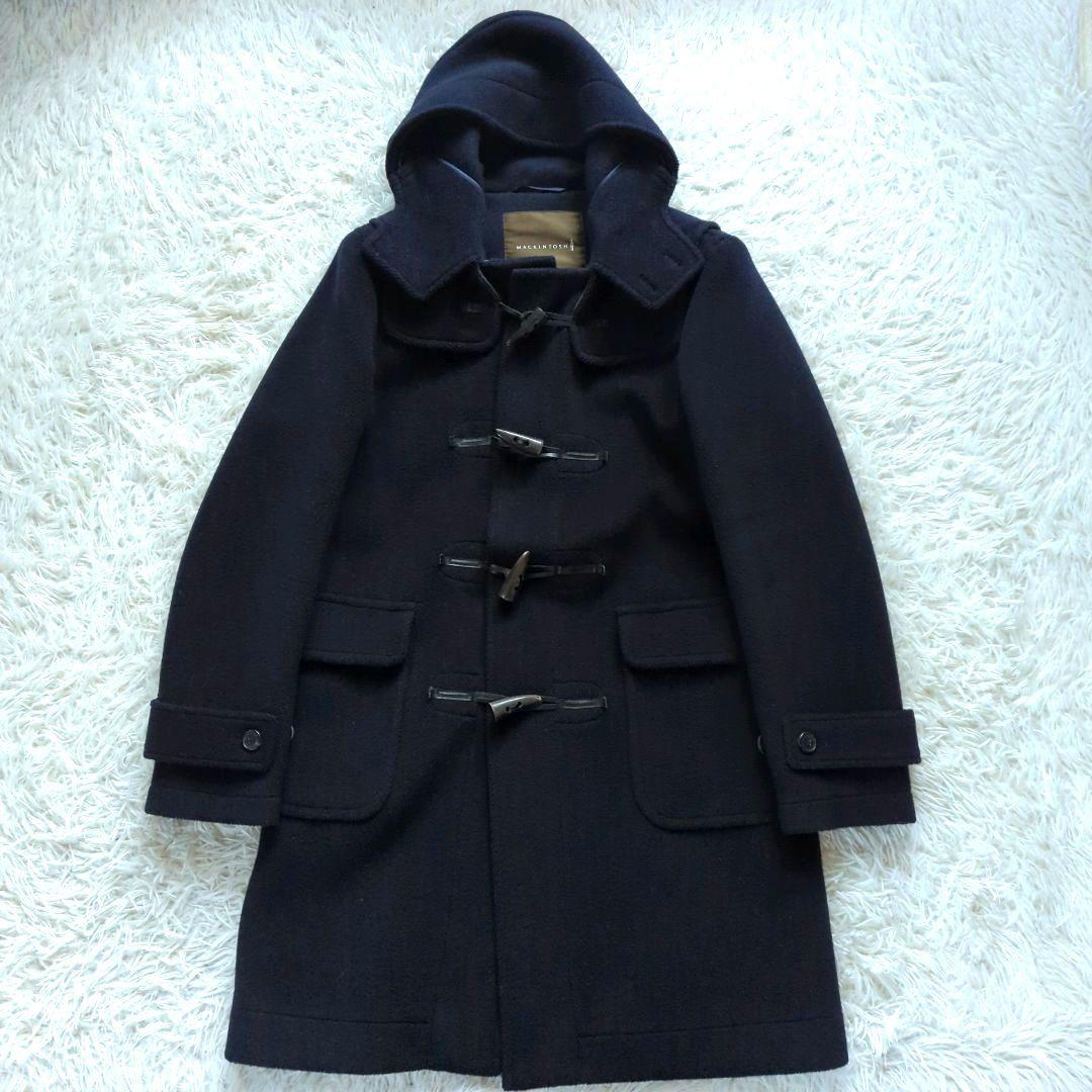 マッキントッシュ ダッフルコート ヘリンボーン ウール 英国製 ネイビー 38