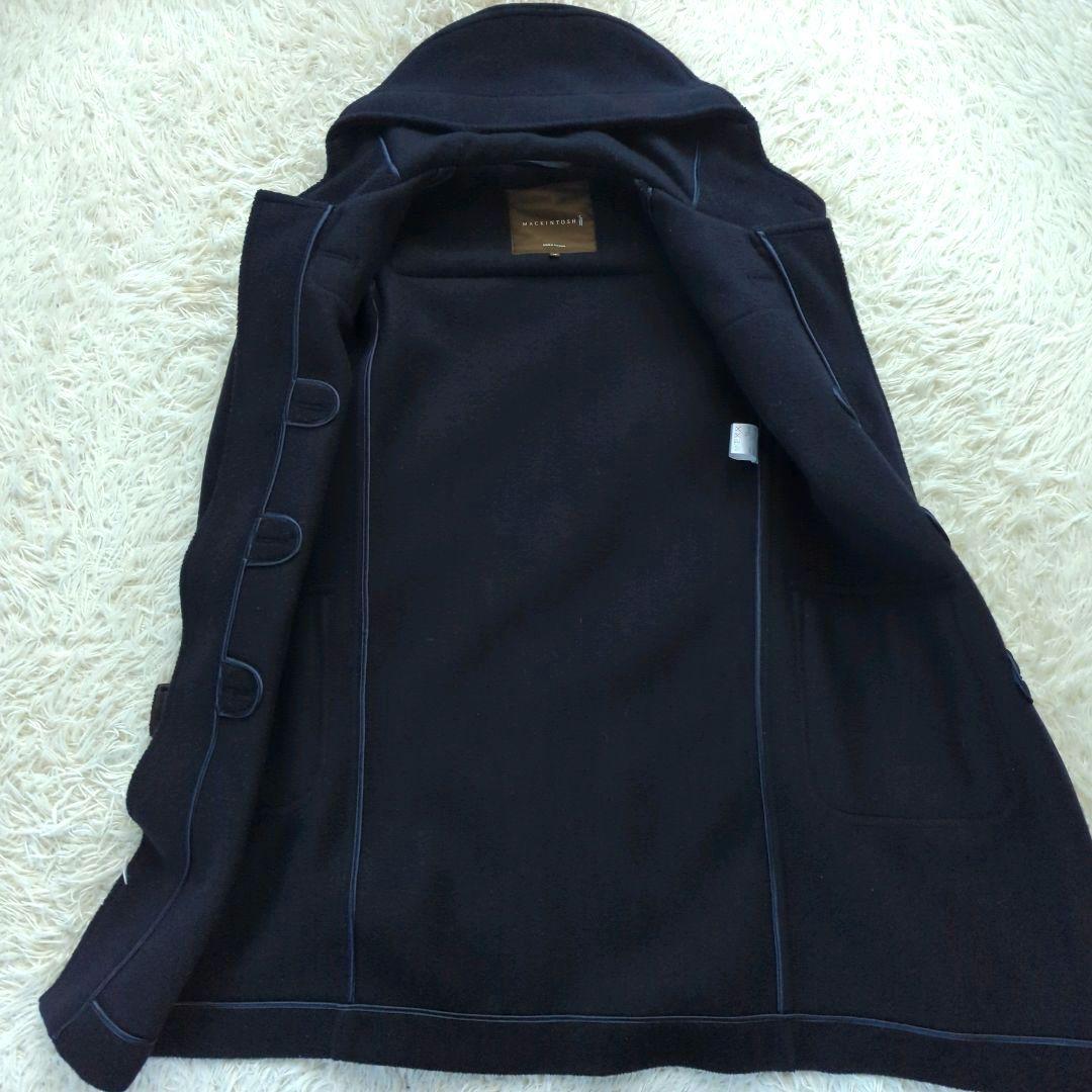 マッキントッシュ ダッフルコート ヘリンボーン ウール 英国製 ネイビー 38