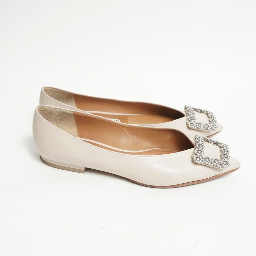 【美品】ピッピシックパンプス フラットシューズ ビジュー 24cm