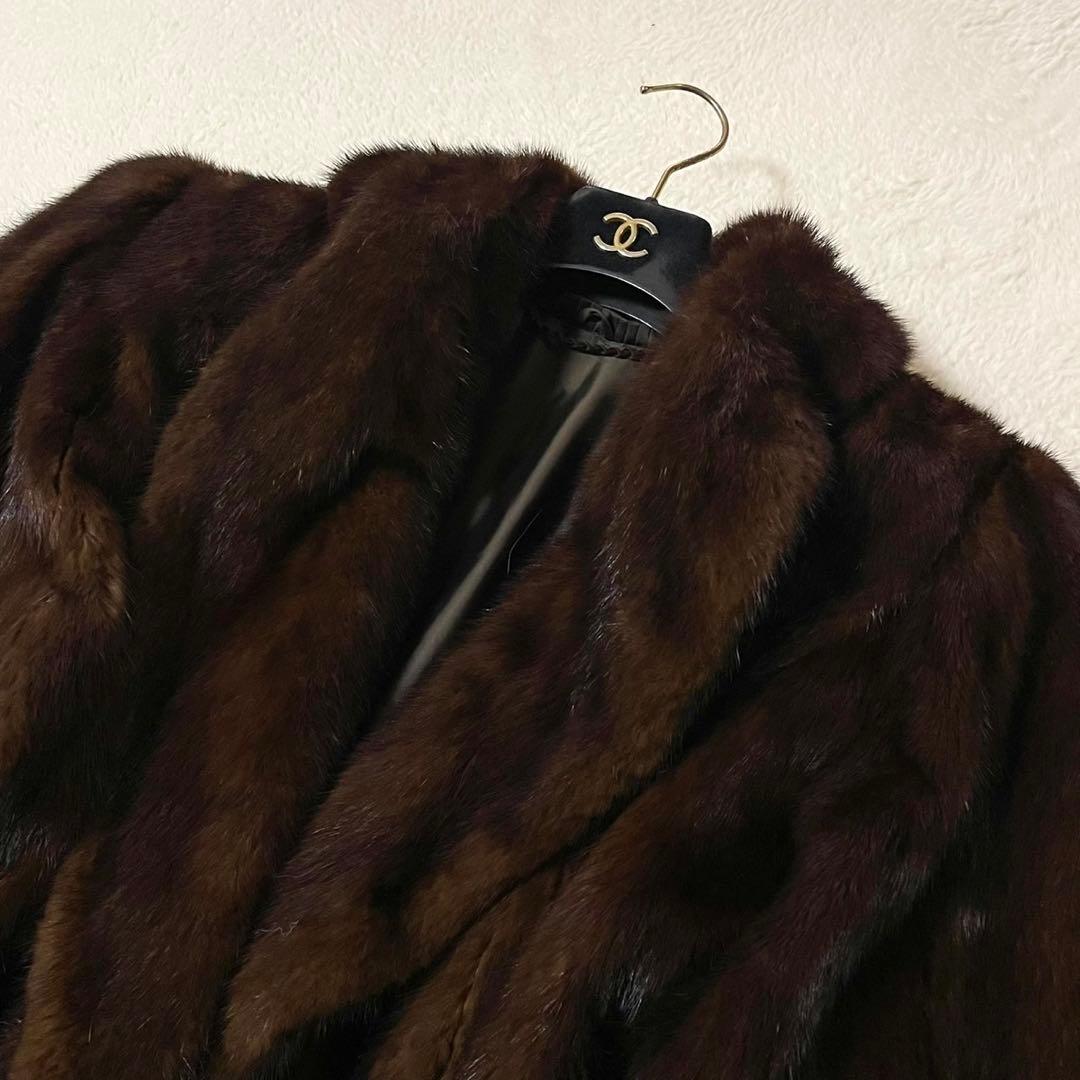 【希少デザイン】 デミバフミンク コート 本毛皮 リアルファー フリーサイズ