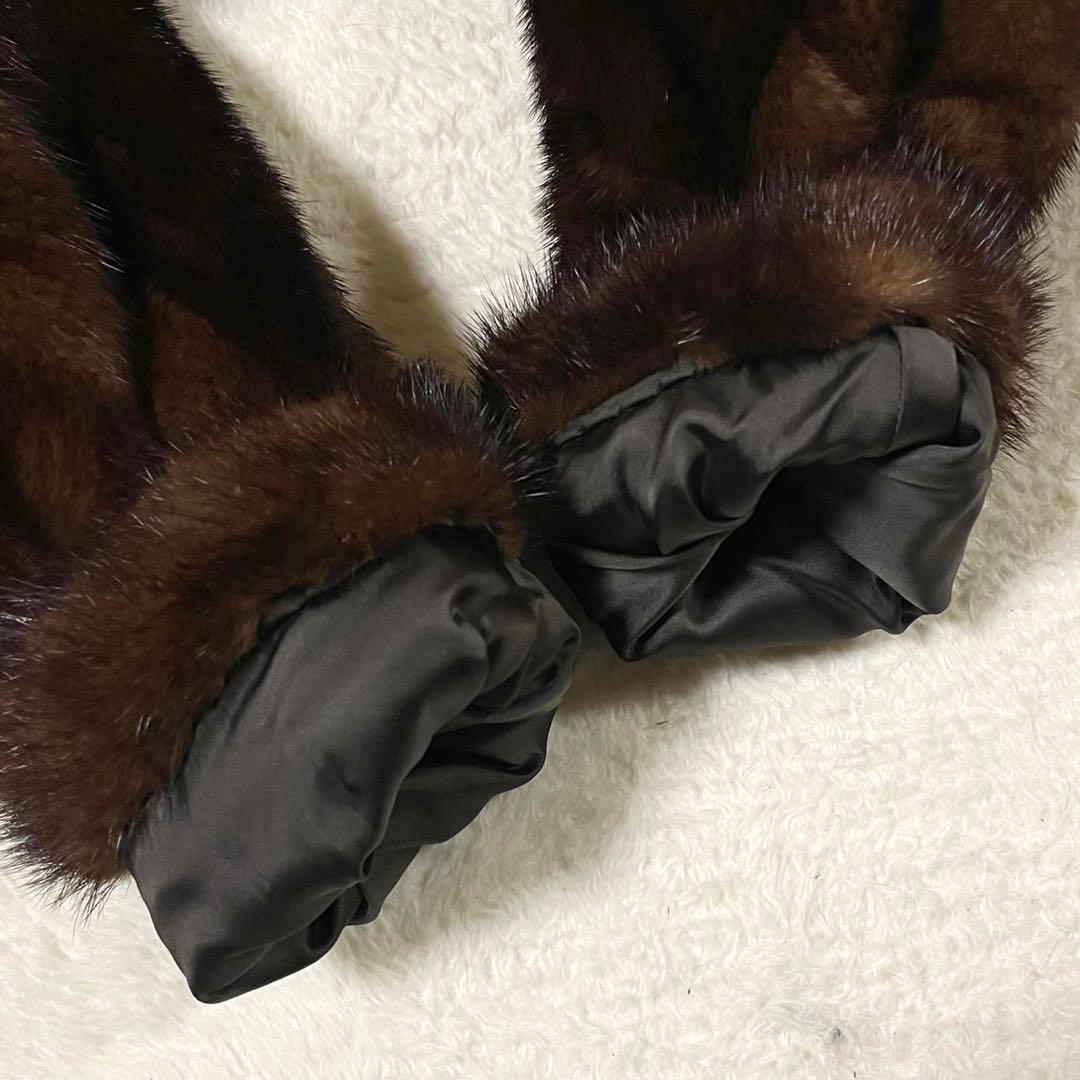 【希少デザイン】 デミバフミンク コート 本毛皮 リアルファー フリーサイズ