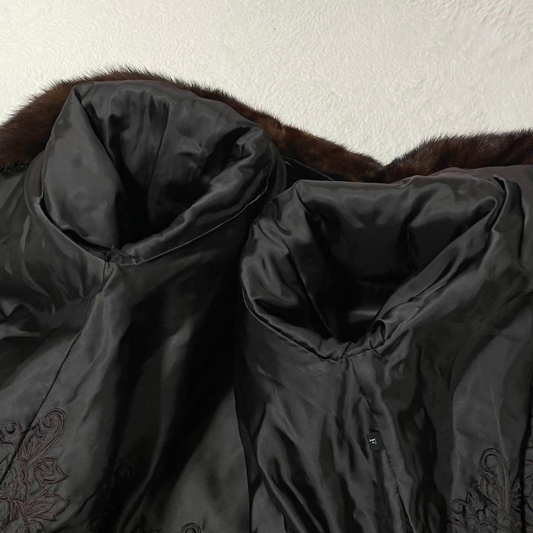 【希少デザイン】 デミバフミンク コート 本毛皮 リアルファー フリーサイズ