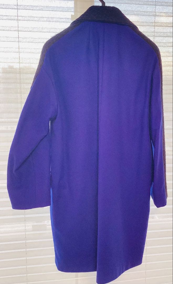 最終値下　極美品　MAX & CO ブルーに黒レースで個性を付けたコート　ダブル