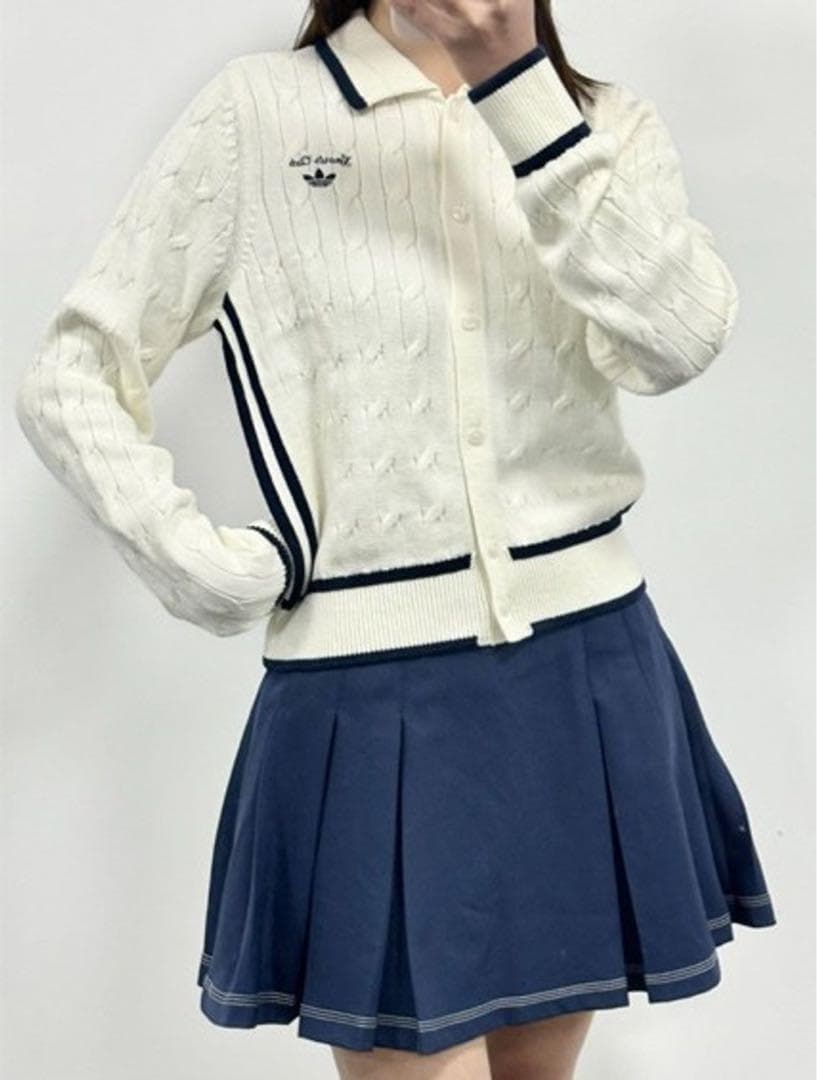 【新品 日本未発売】adidas レトロ ニット カーディガン