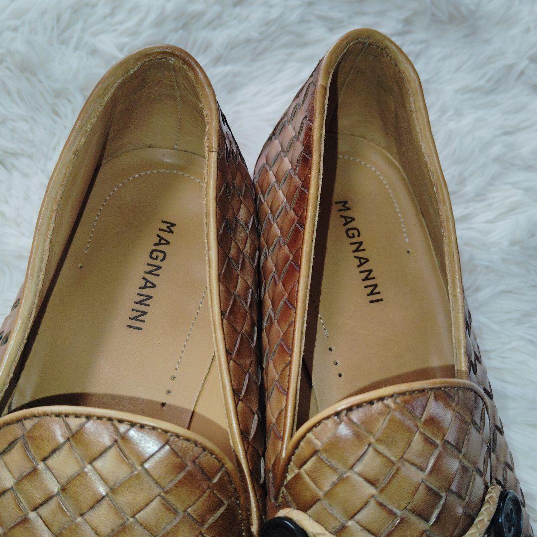 【極美品】マグナーニ　タッセルローファー　イントレチャート　茶　39
