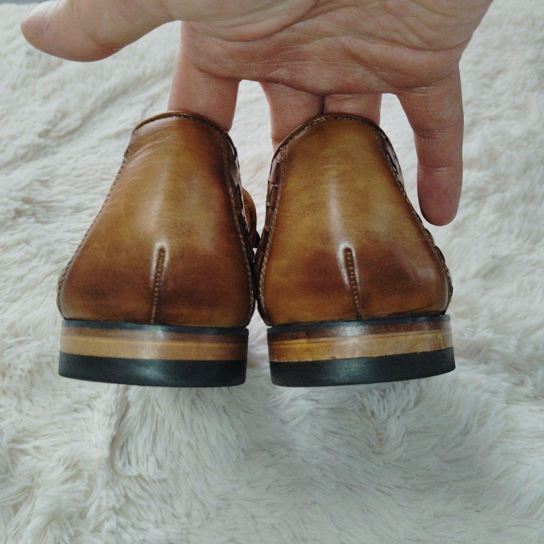 【極美品】マグナーニ　タッセルローファー　イントレチャート　茶　39