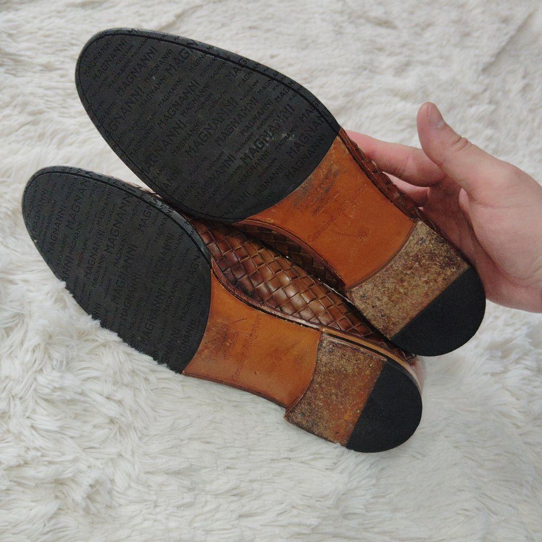 【極美品】マグナーニ　タッセルローファー　イントレチャート　茶　39