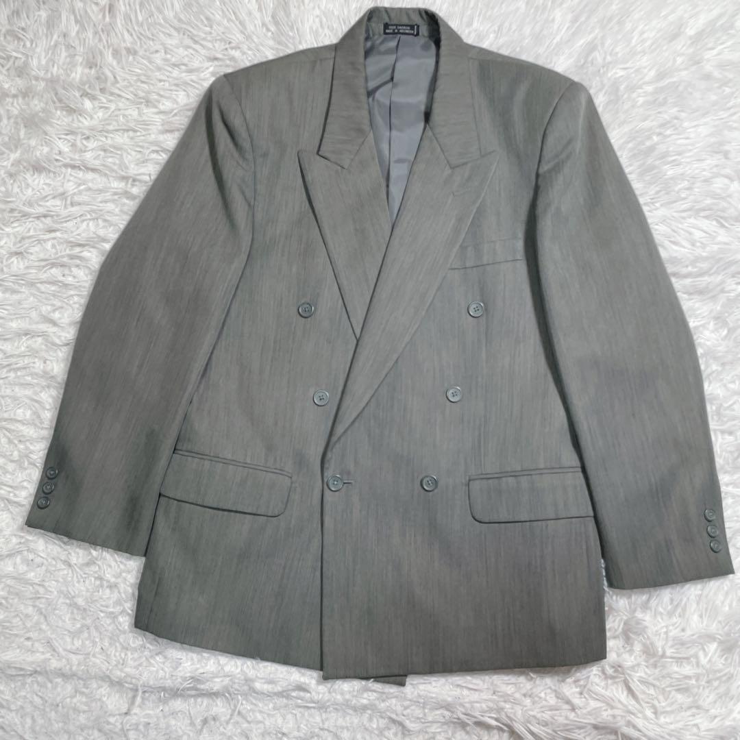 90s ヴィンテージ　ダブル　セットアップ　スーツ　6ボタン　カーキ　L相当