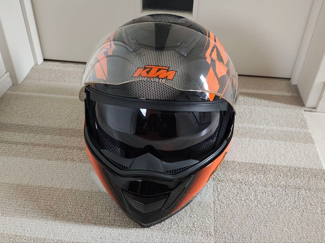 KTM仕様 システムヘルメット インナーバイザー付き