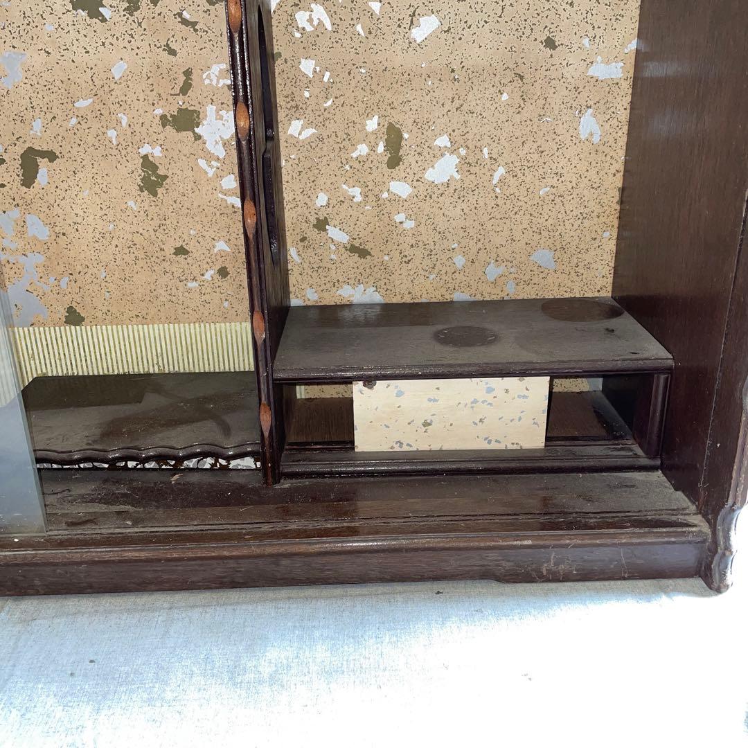 レトロ　飾り棚　ガラス扉 コレクションケース　茶棚　茶箪笥　古民家 家具　和風