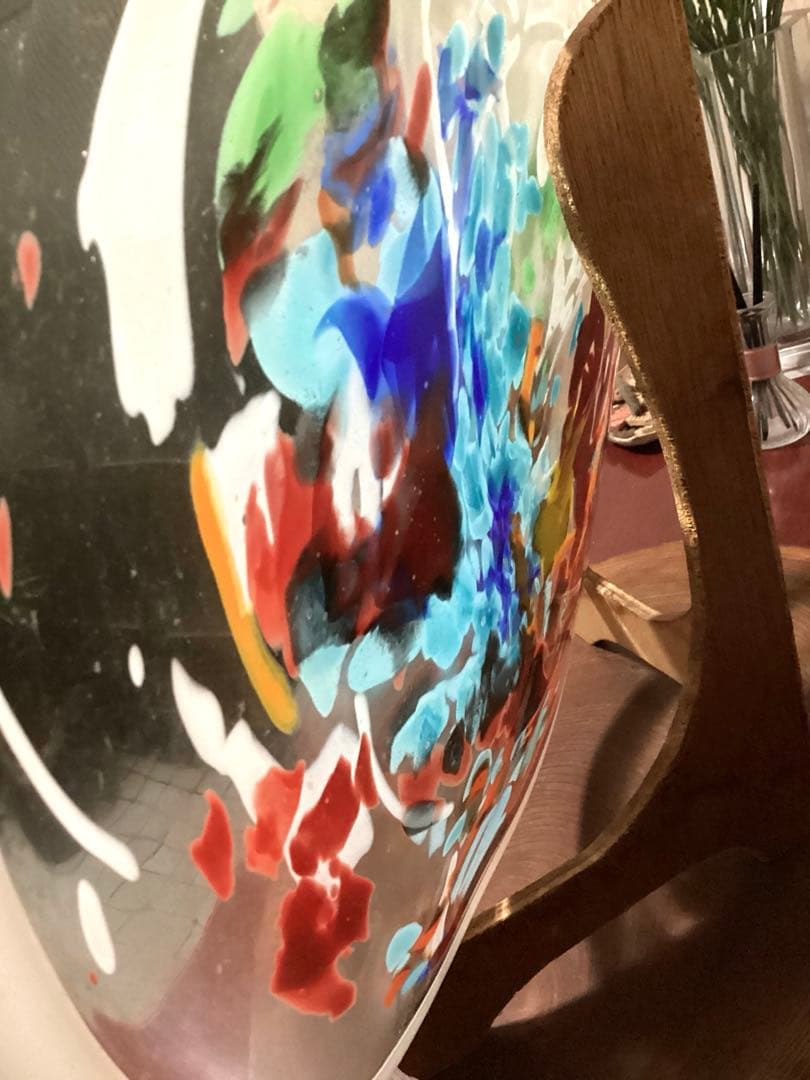 新品未使用　琉球ガラス　大皿　岩田氏作