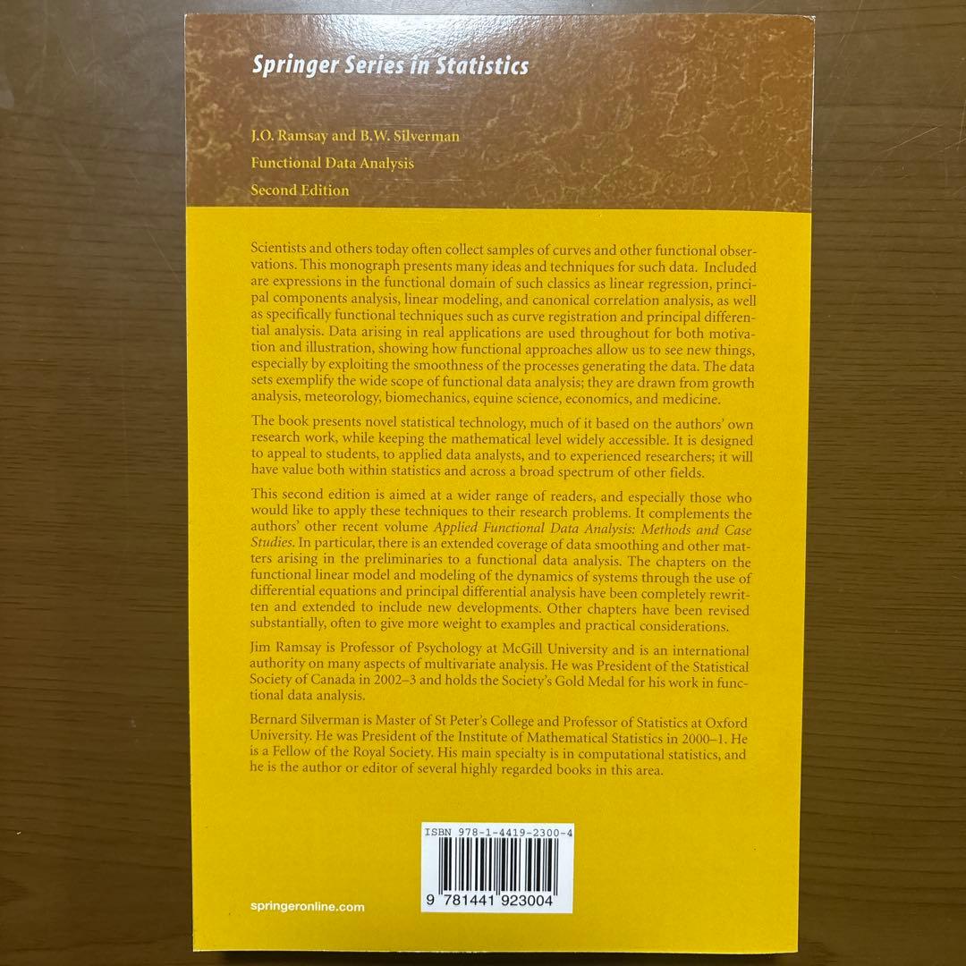 Functional Data Analysis【洋書美品】
