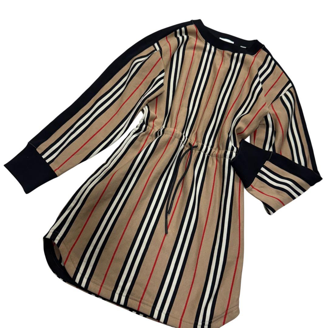 未使用級 現行 バーバリーロンドン ノバチェック 長袖ワンピース 10Y 710