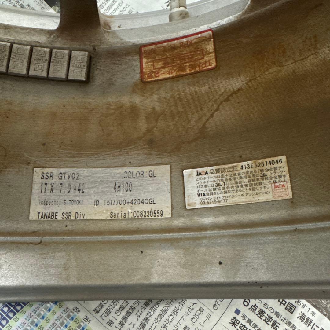 SSR GTV02 17インチ ホイール 4穴100mm