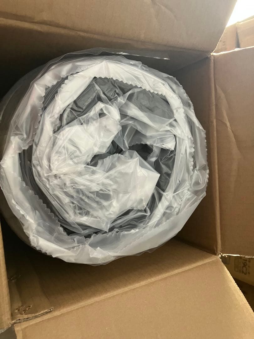 未使用訳あり　真空圧縮ロールでお届け ボンネルコイルマットレス　ダブル　ブラック