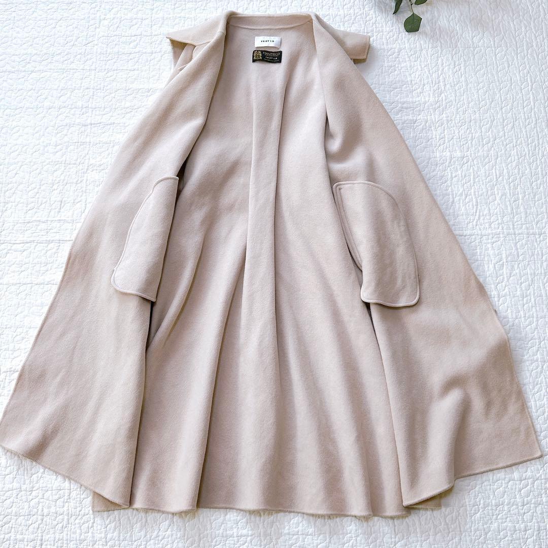 FRAY I.D マンテコ リバーコート ロング ベルト アイボリー S