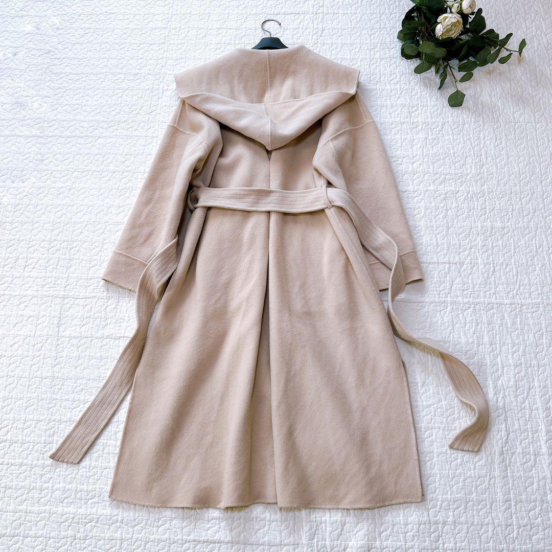 FRAY I.D マンテコ リバーコート ロング ベルト アイボリー S