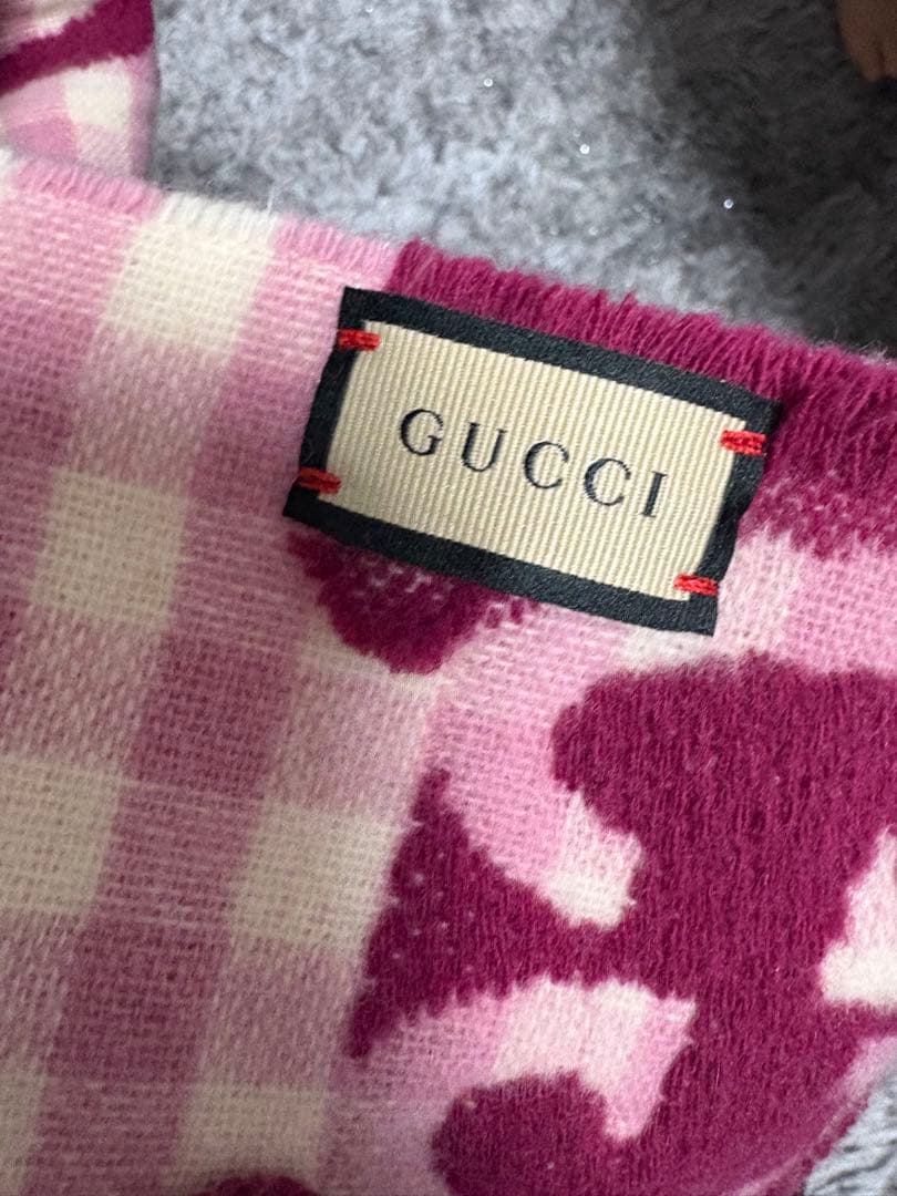GUCCI ギンガムチェック マフラー 35x240cm