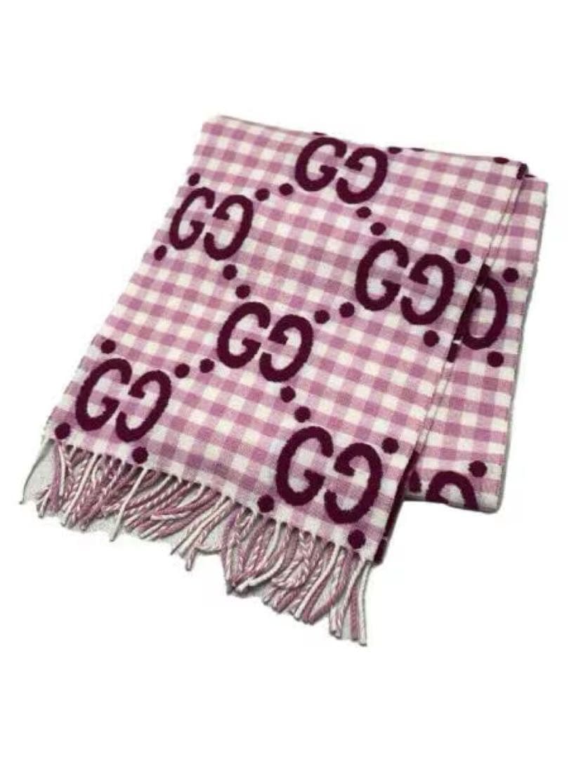 GUCCI ギンガムチェック マフラー 35x240cm