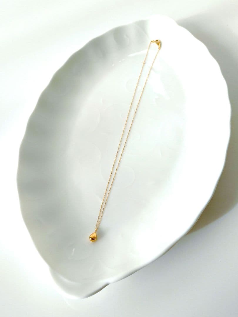 K18 18金 イエローゴールド ティアドロップ型 ネックレス