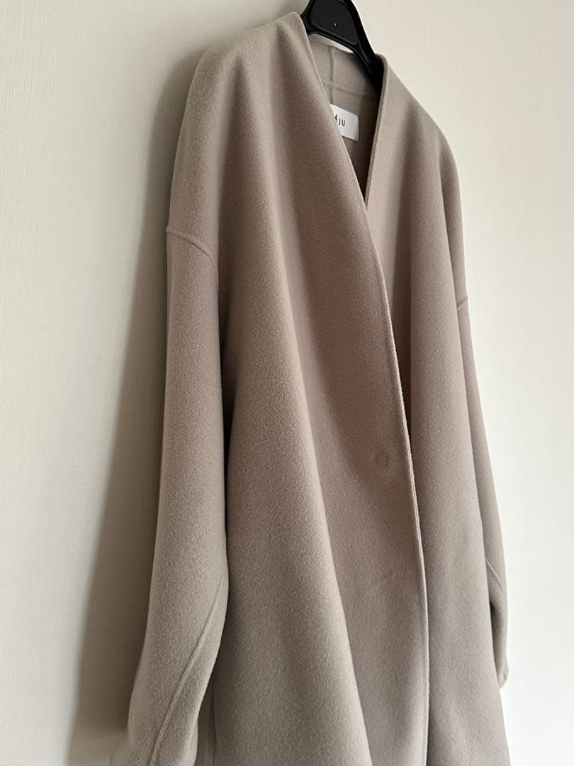 ウールリバーミディコートベージュ　【美品】